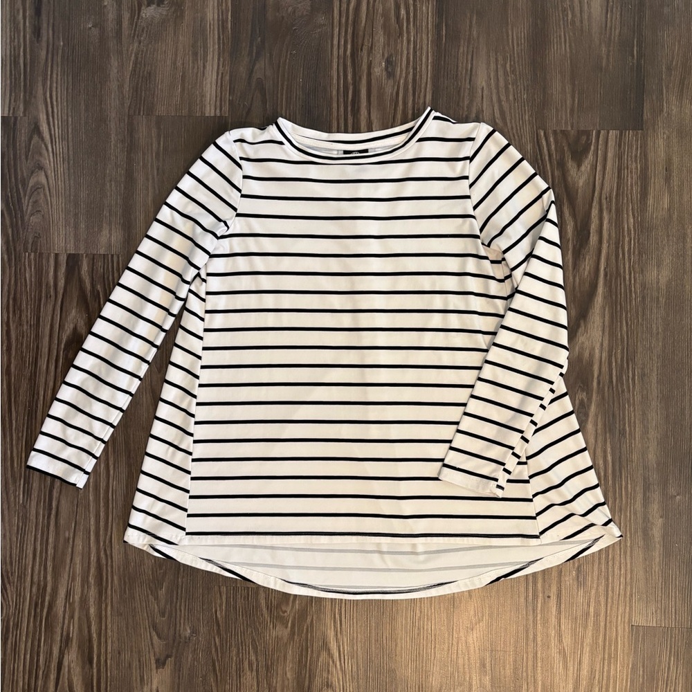 Bobeau Sz. S Black/White Stripe Butter High/Low Top
